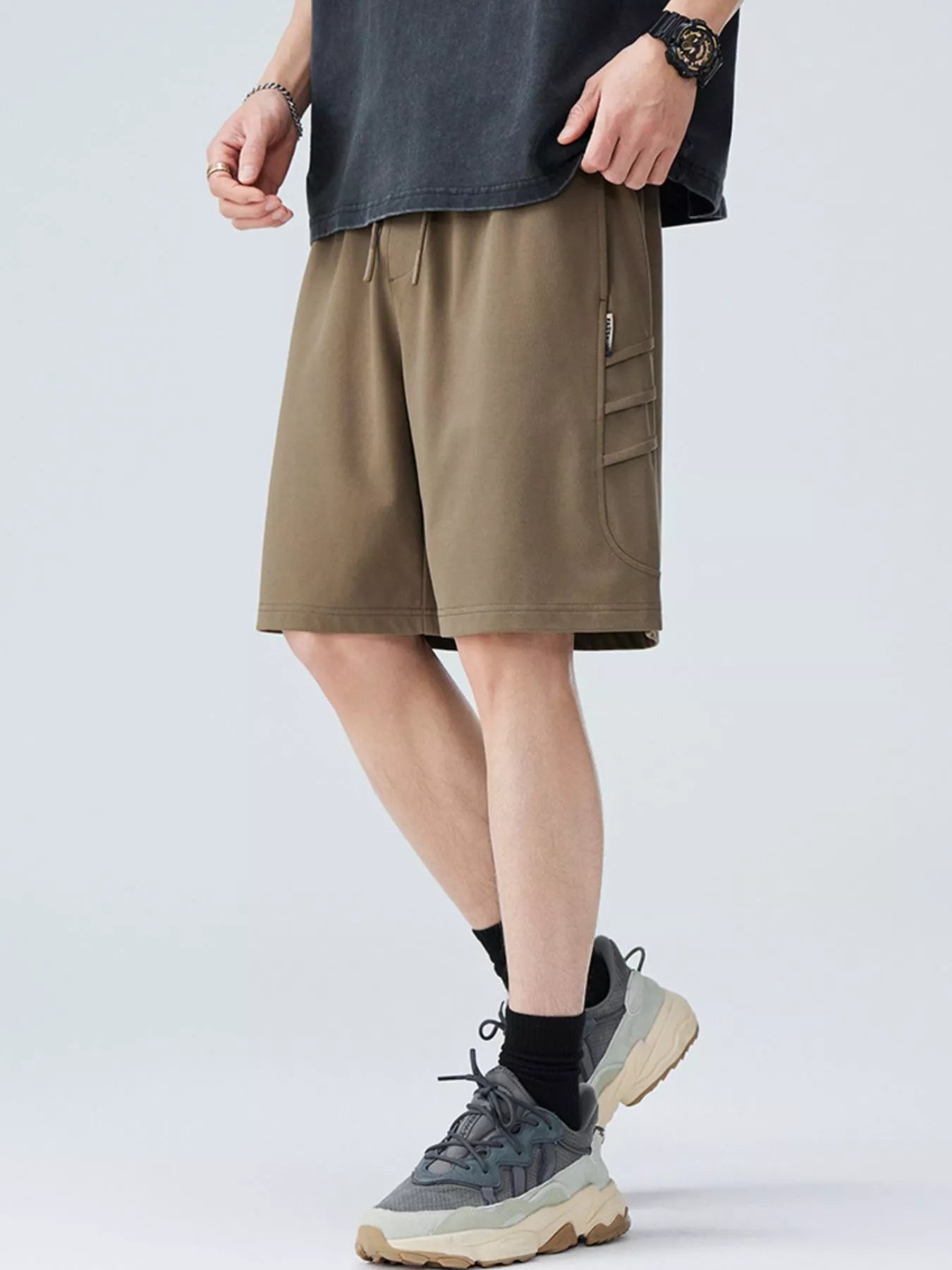 Men's Plus Size Casual Cargo Shorts with Drawstring - Farnelli