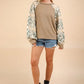 VERY J Printed Long Sleeve Round Neck Knit Top - Farnelli