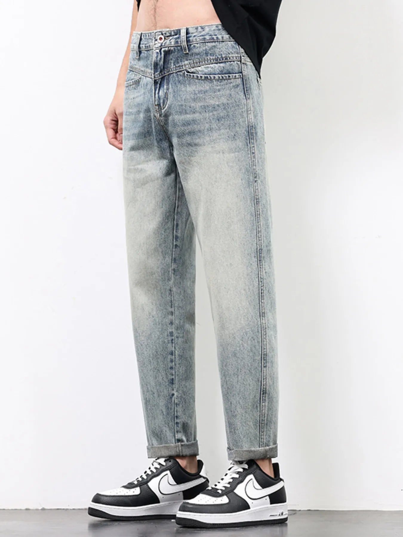 Men's Vintage Distressed Straight Leg Jeans - Farnelli