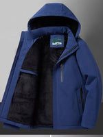 Men's Plus Size Warm Fleece Lined Hooded Winter Coat - Farnelli