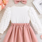 Children's Heart Bowknot Decor Dress with Headband - Farnelli