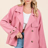 Mittoshop Double Breasted Long Sleeve Trench Coat Jacket - Rose