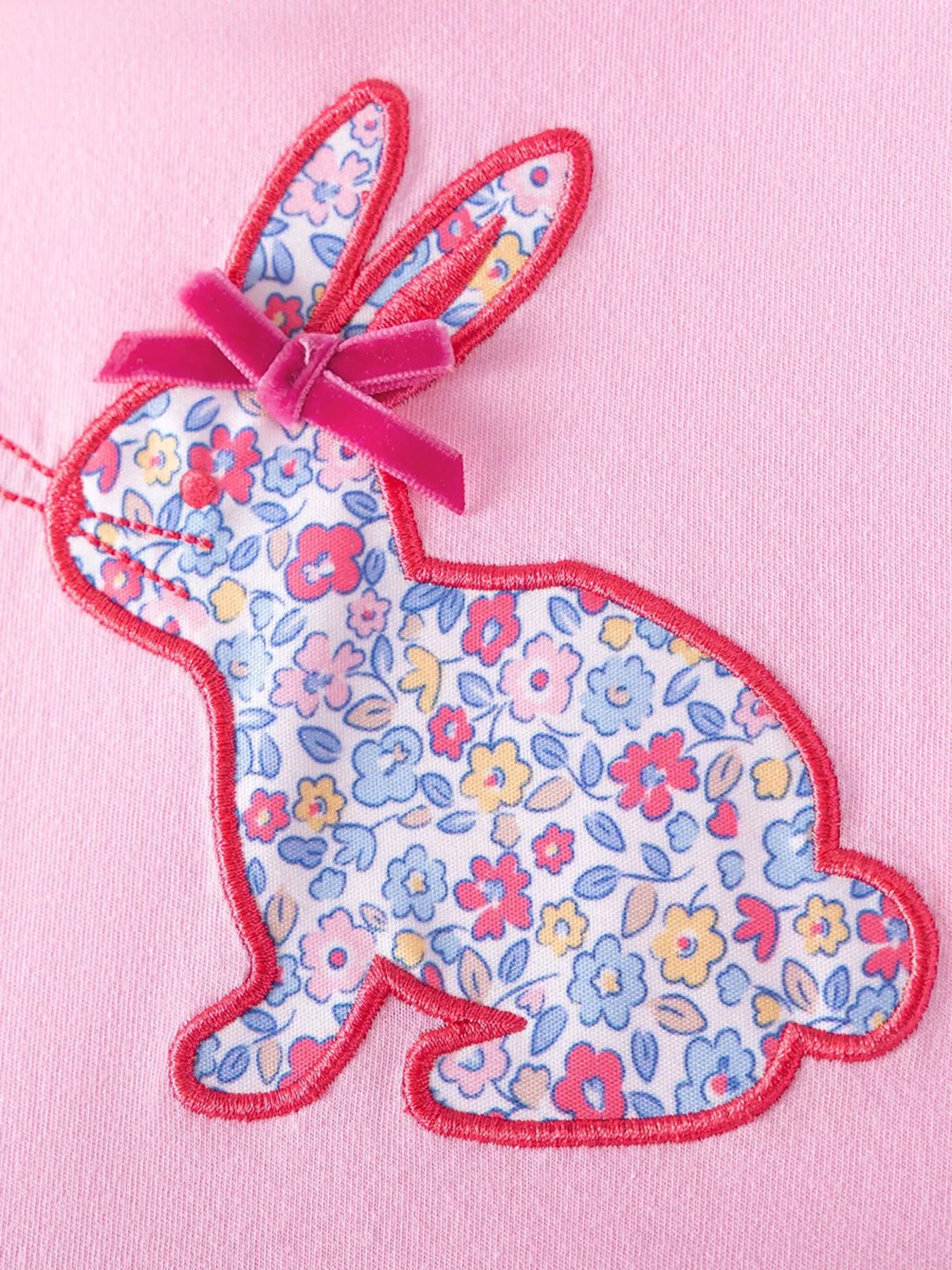Children's Bunny Applique Ruffle Sleeve Dress - Farnelli