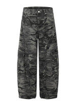 Men's Camouflage Cargo Wide Leg Jeans - Farnelli