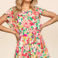 Haptics Floral Peplum Babydoll Blouse - Farnelli