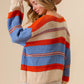 BiBi Multi Color Stripe Scoop Neck Sweater - Farnelli