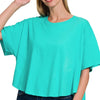 Zenana Cotton Round Neck Short Sleeve T-Shirt - TURQUOISE