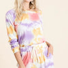 BiBi Tie Dye French Terry Top and Shorts Set - LAVENDER MULTI
