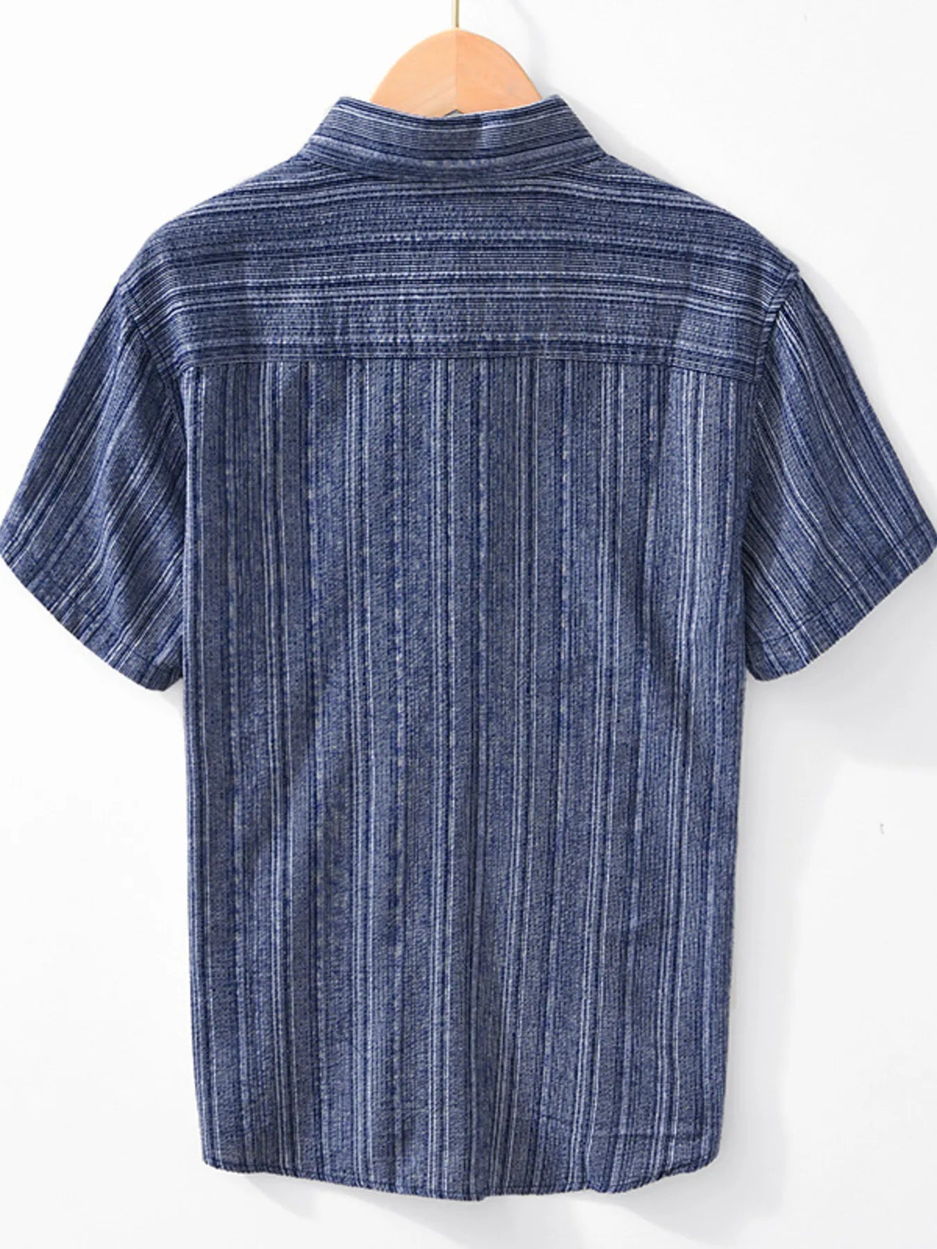 Men's Striped Collared Neck Short Sleeve Shirt - Farnelli