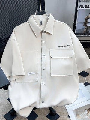 Men's Plus Size Button Up Short Sleeve Shirt - Farnelli