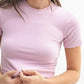 MONO B Essential Micro-ribbed Cropped Athleisure Tee - Farnelli