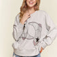 ADORA Rhinestone Accent Casual Sweatshirt - Farnelli
