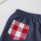 Children's Gingham Bowknot Ruffle Trim Top and Shorts Set - Farnelli