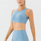Round Neck Wide Strap Active Bra - Farnelli
