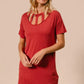 BiBi Front Cutout Mini Tee Dress with Pockets - Farnelli