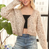 ADORA Button Down Crop Sweater Cardigan - OATMEAL/MOCHA