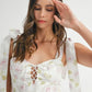 MABLE Floral Print Shoulder Tie Layered Mini Dress - Farnelli