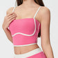 Millennia Contrast Trim Square Neck Active Cami with Detachable Chest Pads - Farnelli
