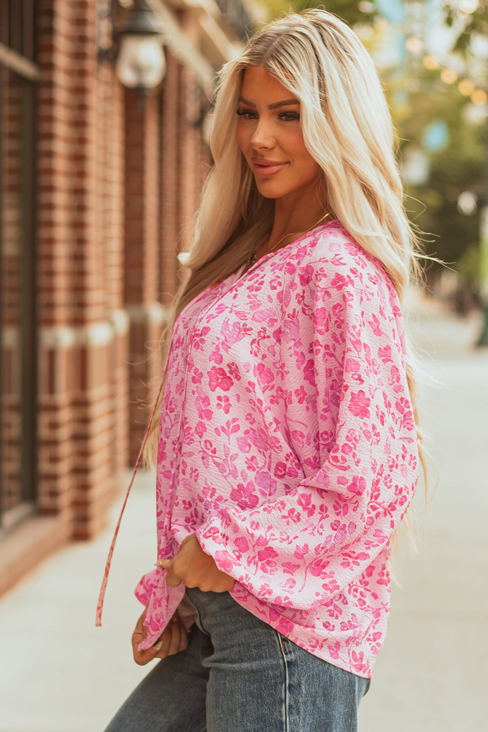 Adalyn Floral Puff Sleeve Lightweight Blouse - Farnelli