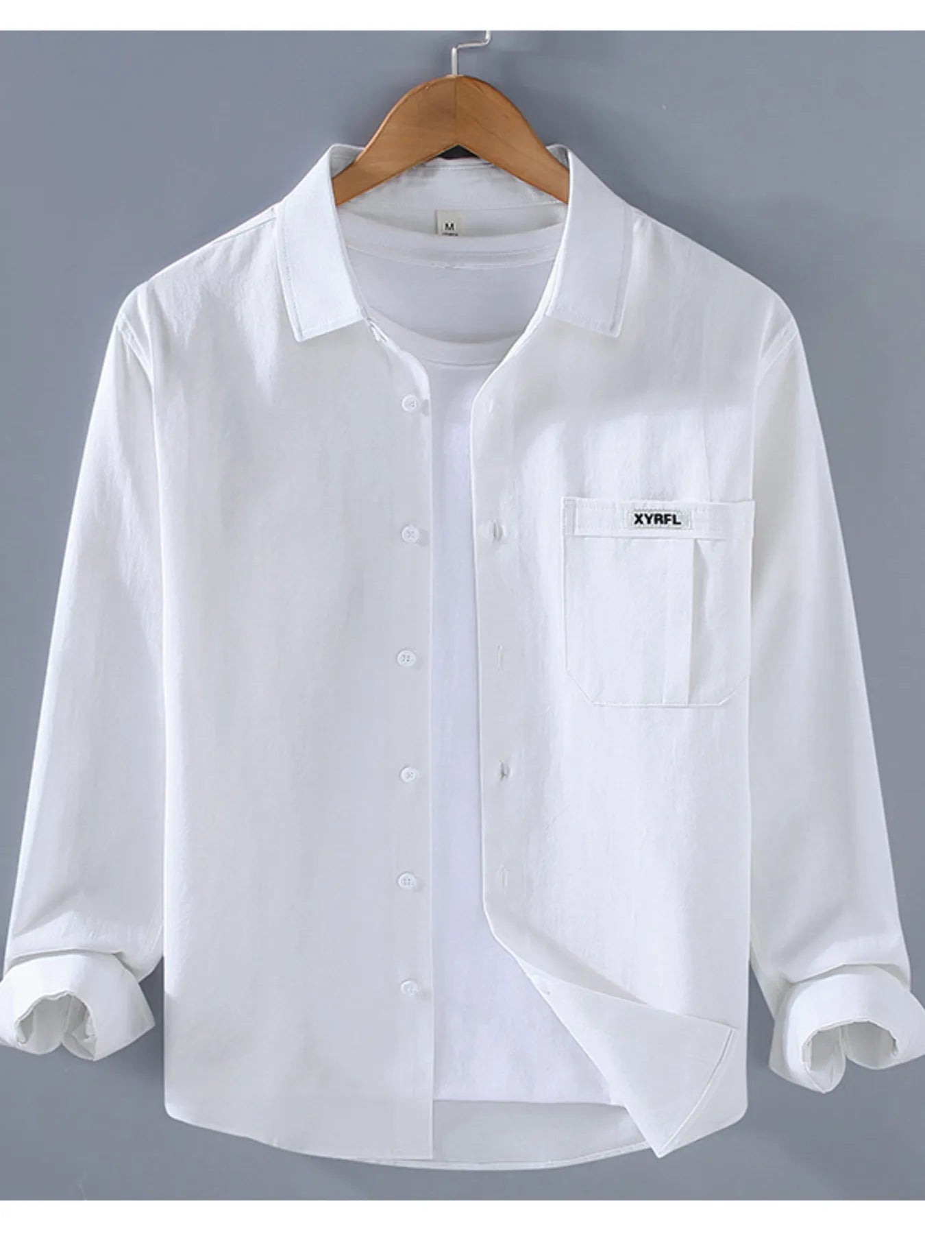 Men's Plus Size Button Up Long Sleeve Shirt - Farnelli