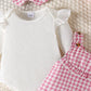 Children's Ruffled Trim Bodysuit and Dress Set with Headband - Farnelli
