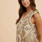 Annie Wear Ethnic Woven Jacquard Tie Front Vest - Farnelli