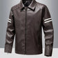 Men's Plus Size Zip Up Leather Motorcycle Jacket - Farnelli