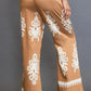 Umgee Full Size Border Print Wide Leg Pants Plus Size - Farnelli