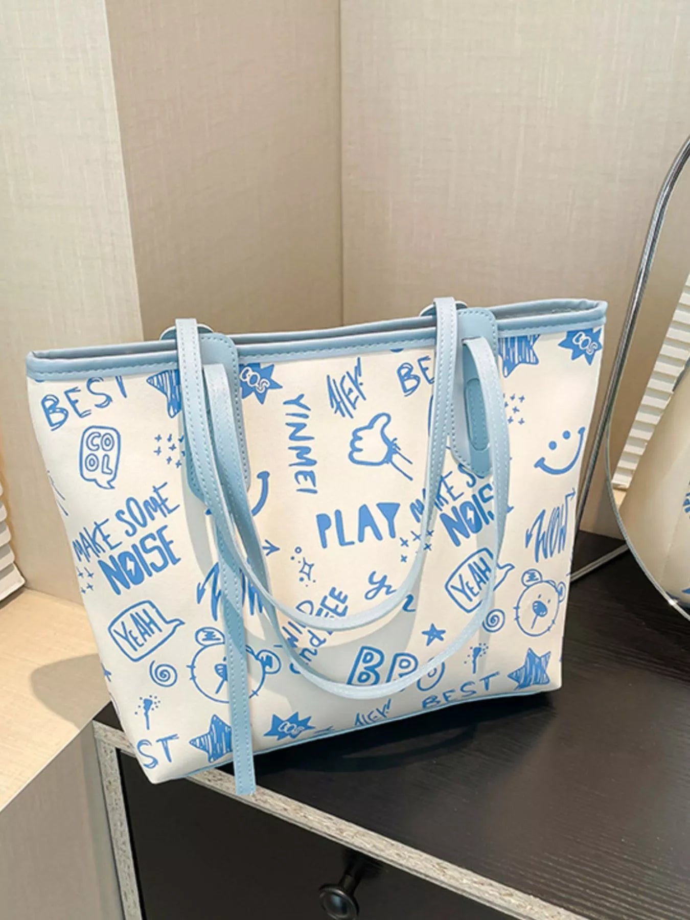Graffiti Print Casual Tote Bag - Farnelli