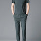 Men's Full Size Button Detail Short Sleeve Polo Plus Size - Farnelli