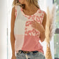 BiBi French Terry Color Block Leopard Sleeveless Top - Farnelli