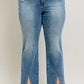 Judy Blue Full Size High Waist Vintage Wash Front Seam & Slit Straight Plus Size - Farnelli