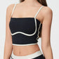 Millennia Contrast Trim Square Neck Active Cami with Detachable Chest Pads - Farnelli