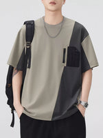 Men's Plus Size Color Block Short Sleeve T-Shirt - Farnelli