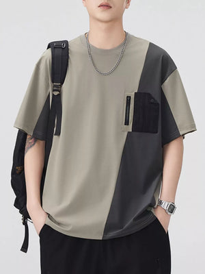 Men's Plus Size Color Block Short Sleeve T-Shirt - Farnelli