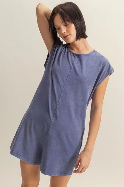 HYFVE Round Neck Cap Sleeve Relaxed Fit Breezy Romper - Farnelli