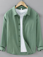 Men's Plus Size Button Up Long Sleeve Shirt - Farnelli