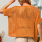 BiBi Hollowed Out Short Sleeve Knit Cover Up - Farnelli
