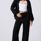 Drop Shoulder Zip Up Jacket and Drawstring Pants Active 2pcs Set - Farnelli