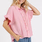 Mittoshop Mineral Washed Button Down Flounce Sleeve Shirt - Farnelli