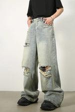 Men's Distressed Wide Leg Jeans - Farnelli