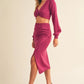 MABLE Front Twisted Knit Top and Midi Skirt Set - Farnelli