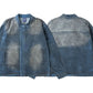 Men's Washed Denim Bomber Jacket - Farnelli