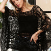 ADORA Boat Neck Crochet Lace Cover Up - BLACK