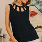 BiBi Cutout Round Neck Sleeveless Top - Farnelli