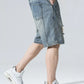 Men's Distressed Wide Leg Denim Shorts - Farnelli