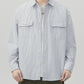 Men's Plus Size Striped Button Up Long Sleeve Shirt - Farnelli