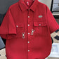 Men's Plus Size Waffle Texture Button Up Shirt - Farnelli