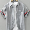 Men's Plus Size Button Up Short Sleeve Shirt - Grey