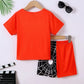 Children's Spider Round Neck Short Sleeve T-Shirt and Pants Set - Farnelli